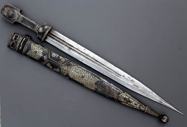 Antique Cossack Silver Dagger 33/47 - Click Image to Close