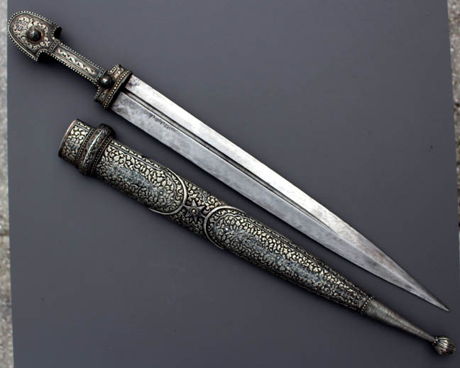 Antique Cossack Silver Dagger 35/50 - Click Image to Close
