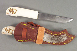 Small Scrimshawed Bone Handle Puukko