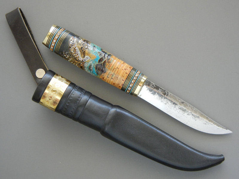 Dress knife w/ Fish design on handle - Click Image to Close
