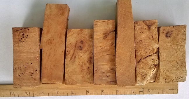 Stabilized Raita Root Burl Wood Blocks